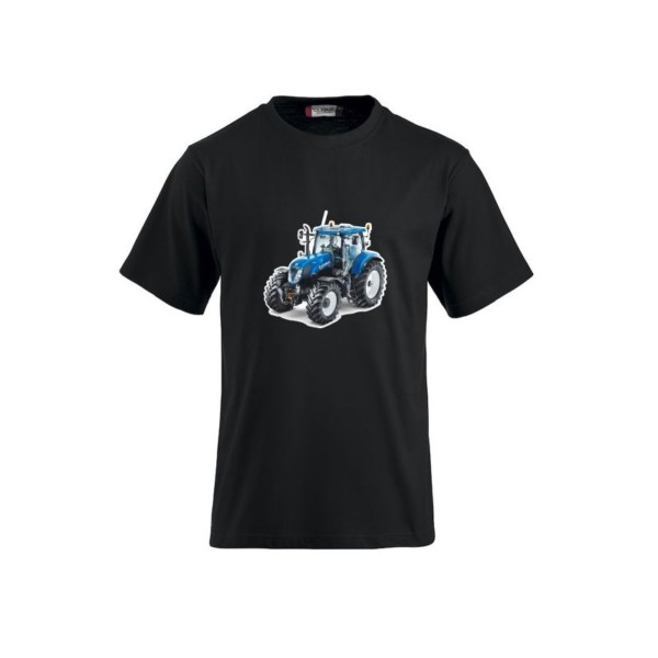 T-shirt zwart met tractor New Holland