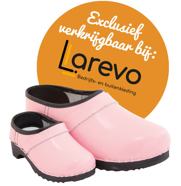 Onderdrukken Certificaat bestellen Roze lederen klomp met hiel voor kinderen en volwassenen | Llarevo